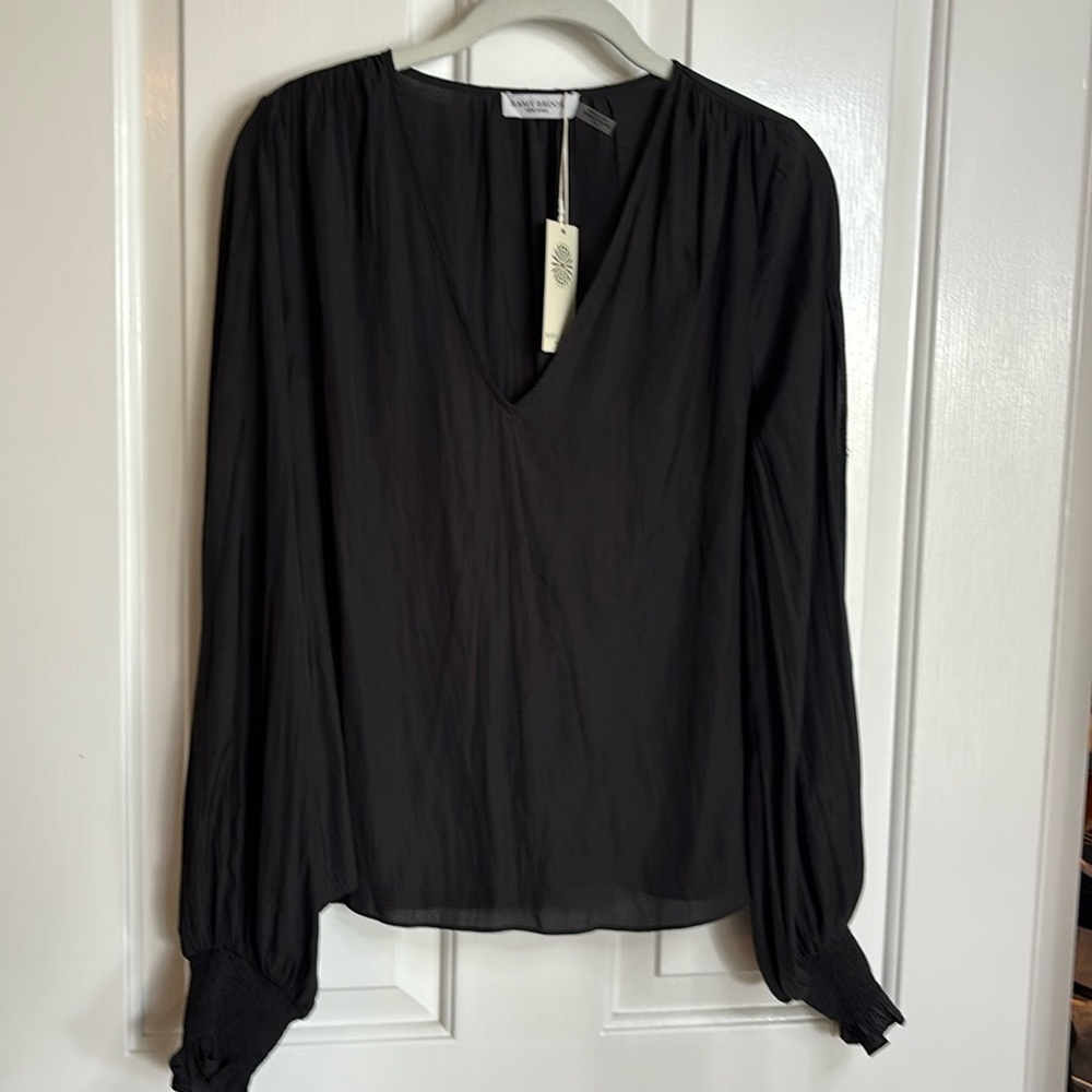 NWT RAMY BROOK Sabrina blouse in black size small
